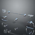 Stainless Steel Bathroom Accessories Including Towel Bar Hooks And Holder