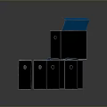 Black File Folders With Blue Lids Stacked For Office Organization And Daily Use