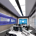 modern command hall command hall office 3d model