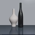 Modern White And Black Vases On Blue Countertop With Light Background Wall