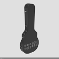 Black Guitar Shaped Object With Symbols And Numbers On Its Surface