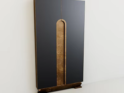 Modern Background Wall With Black And Gold Vertical Decorative Panel Design 3d model