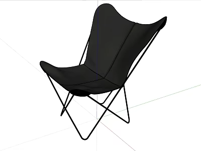 Black Outdoor Chair With Modern Design And Metal Frame Fabric Seat 3d model