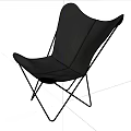 Black Outdoor Chair With Modern Design And Metal Frame Fabric Seat