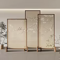 New Chinese Style Screen Partition Silk Cloth 3d model