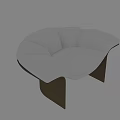 White Single Sofa With Rounded Cushions And Gold Modern Frame Design