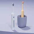 Modern Bathroom Set With Two Electric Toothbrushes And Storage Cup Design 3d model