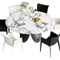 Dining table and chair combination 3d model