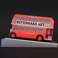 Red Double Decker Bus Model With SEVENOAKS ART And 100 Years On Display Stand