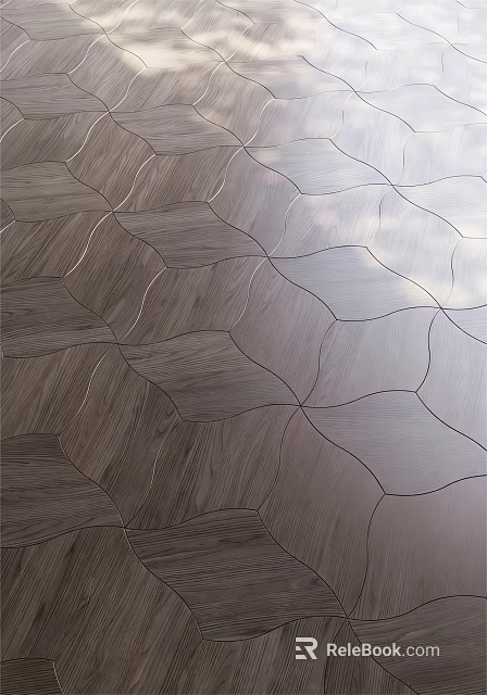 Unique Geometric Pattern Wooden Flooring With Modern Design And Natural Wood Grain 3d model 