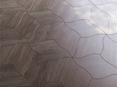 Unique Geometric Pattern Wooden Flooring With Modern Design And Natural Wood Grain 3d model