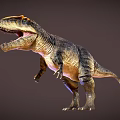 Realistic Carnivorous Dinosaur 3D Model With Open Mouth And Sharp Teeth