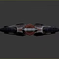 Ornate Mythical Sword With Red Black Hilt And Blue Rune Engraved Blade