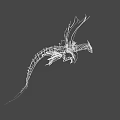 Fantasy Game Movie Character White Line Art Abstract Design Dynamic Pose Black Background