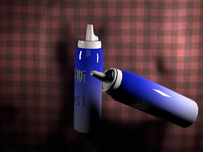 Two Blue Bathroom Spray Bottles With Nozzles For Cleaning Solutions And Daily Use 3d model