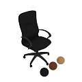 Ergonomic Brown Leather Office Desk And Chair Set With Black Armrests Adjustable Base And Color Options
