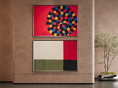 Modern decorative painting combination 3d model