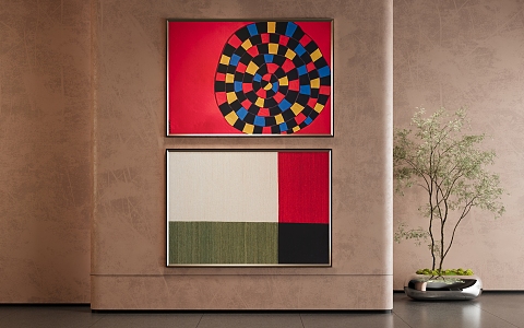 Modern decorative painting combination 3d model