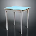 Simple Light Blue Table With Light Wood Legs And Smooth Surface