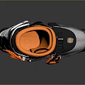 Gray Black and Orange Race Inspired Ski Boots with Secure Straps and Supportive Design 3d model