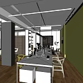 Modern Office Interior Design With Orange Glass Door And Open Entrance Space