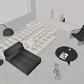 Modern Sofa Coffee Table Combination Sofa 3d model