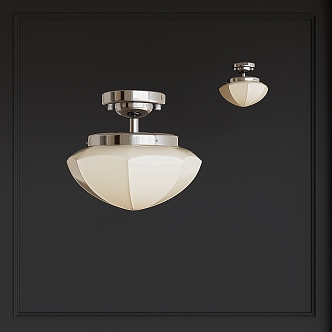 Middle Cream Ceiling Lamp 3d model