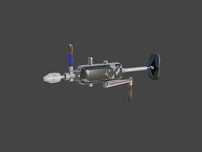 Durable Hardware Tool With Metal Construction And Wooden Handles For Repair Work 3d model