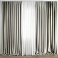 Light Gray Fabric Curtains with Modern Elegant Drape for Window Treatment 3d model