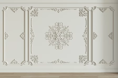 European-style carved lines 3d model