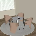 Modern leisure table and chair combination negotiation table and chair combination 3d model