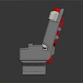 Modern Red And White Chair With Gray Frame Comfortable Seat And Backrest