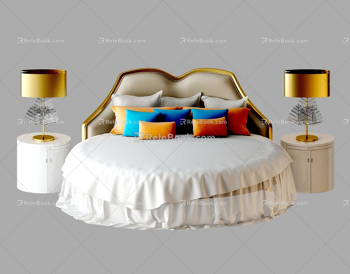 Modern Round Bed 3d model