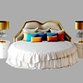 Modern Round Bed 3d model