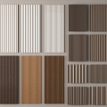 Modern wall panel background wall wave board wood veneer line 3d model