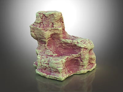 Hand Carved Wooden Stone Sculpture With Natural Rough Texture And Irregular Shape 3d model
