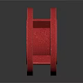 Handcrafted Wooden Stone Red Circular Flange With Central Metal Mesh