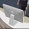 3D Designed Curved Textured Brown Reception Desk With Receptionist In Modern Welcome Lobby