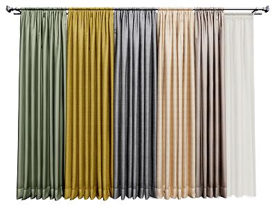 Modern Curtain Fabric Curtain Window Screen 3d model