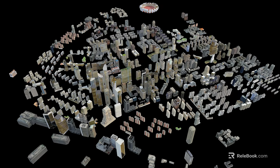 Urban Building Complex With Diverse Architectural Models And Various Structural Designs 3d model 