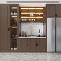 Modern Kitchen Interior With Wooden Cabinets Large Window Blinds And Double Sink Countertop