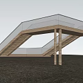Modern Road Facility Featuring Glass Guardrail And Wooden Structure Amid Rocky Terrain With Cacti