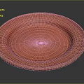 Red Carved Sculpture Plate With Intricate Decorative Edges And Embossed Center Design