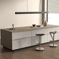 Modern island table 3d model