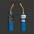 Two Blue Excelgas Weapons Featuring Gold Nozzle And Black Label Design