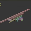 Long Strip Structure Composed Of Metal Cubes Arranged Neatly In