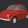 Vintage Red Small Car With Rounded Design And Classic Exterior