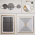 Modern Minimalist Wall Decor With Geometric Patterns Metal Frames And Circular Square Shapes 3d model