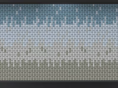 Colorful Gradient Tile Background Wall Design With Blue Gray Beige Hues And Tidy Layout 3d model