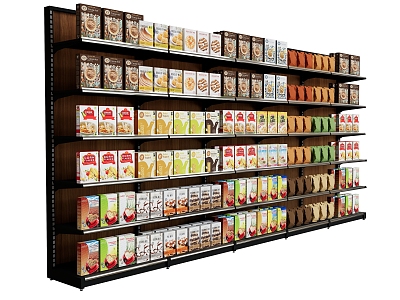 Shelf Storage Rack Display Rack Food Packaging Supermarket Shelf Paper Bag Packaging model